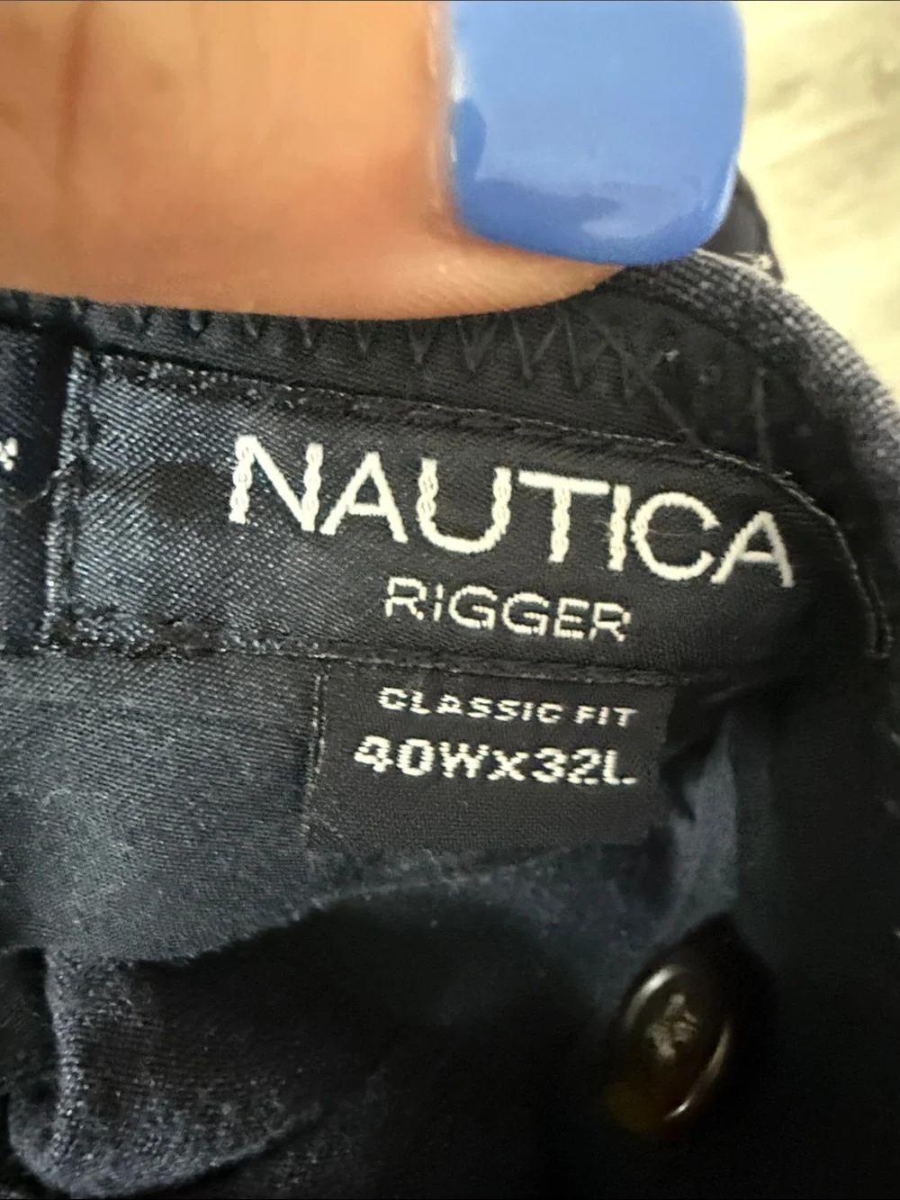 Nautica Dark Navy Pleated Linen-Blend Chinos